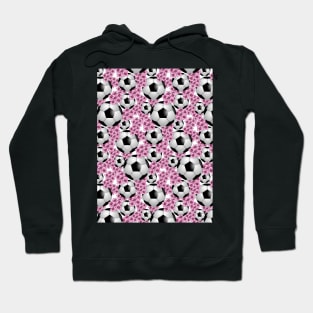 Soccer And Hydrangea Pattern Hoodie